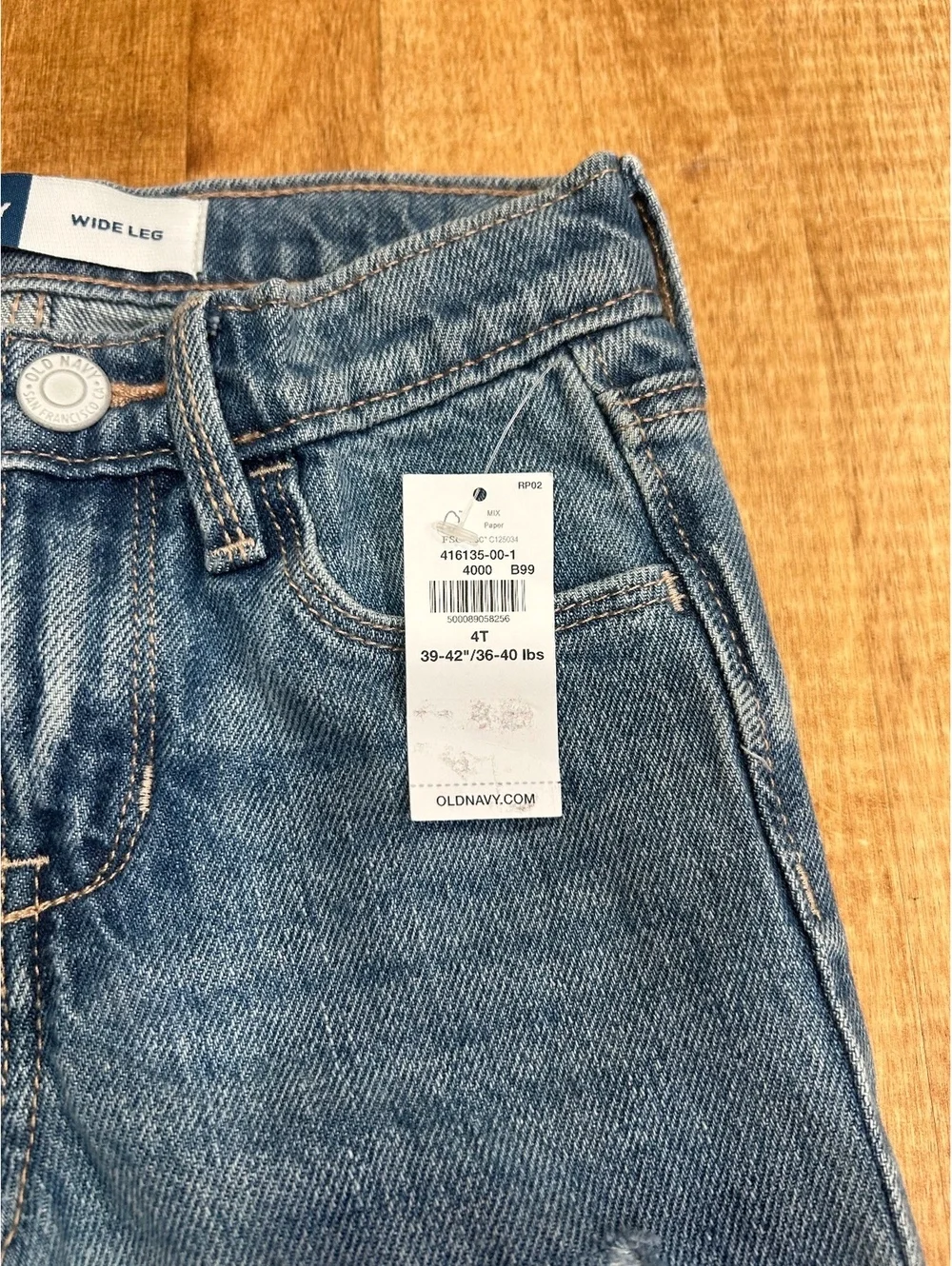 Old Navy girls Kids Wide Leg Distressed Denim Jeans 4T